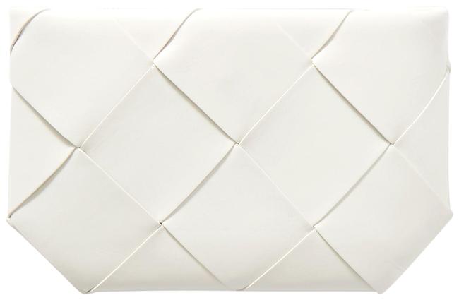 Bottega Veneta Intrecciato Woven Pouch White Leather Clutch