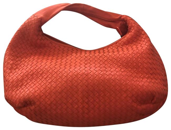 Bottega Veneta Intreccito Large Peach Lambskin Leather Hobo Bag