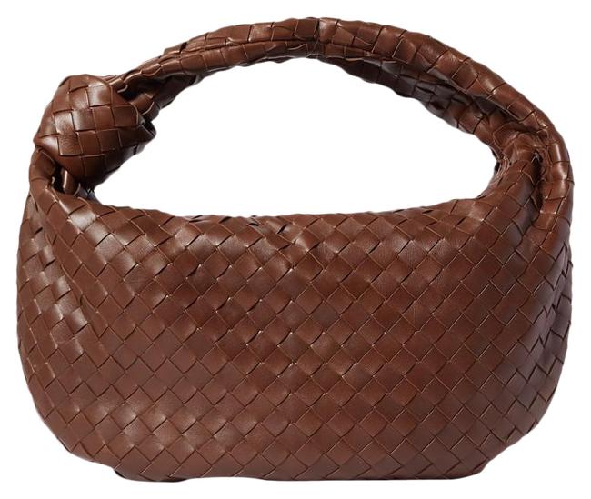 Bottega Veneta Jodie Small Knotted Intrecciato Dark Brown Leather Tote