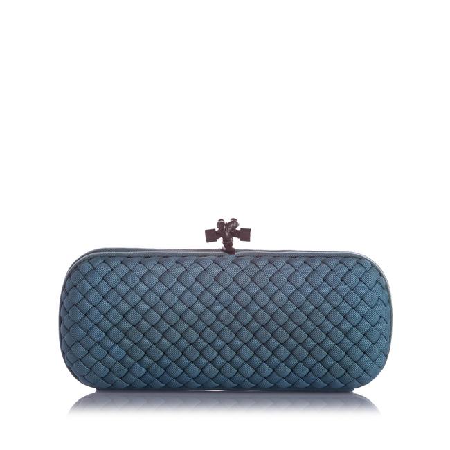 Bottega Veneta Knot Green Silk Clutch