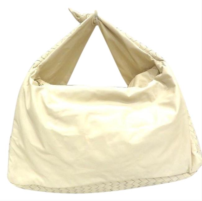 Bottega Veneta Ladies White Intrecciato Shoulder Bag