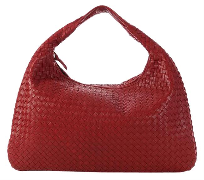 Bottega Veneta Large Dark Red Leather Hobo Bag