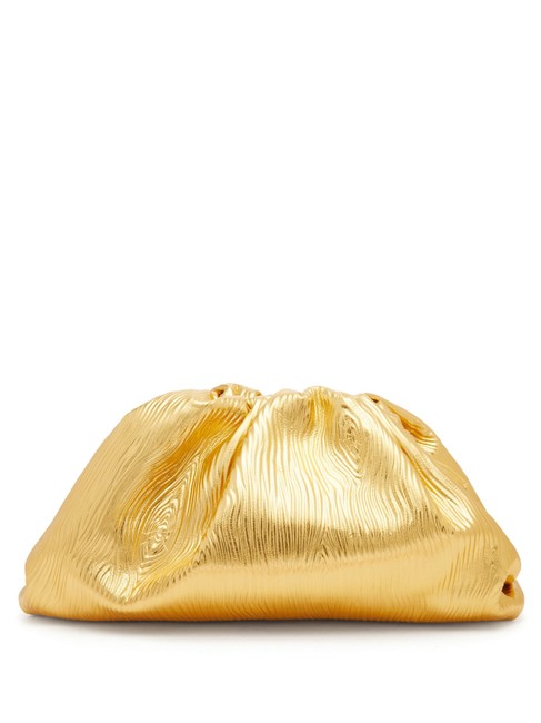 Bottega Veneta Large Pouch Gold Clutch