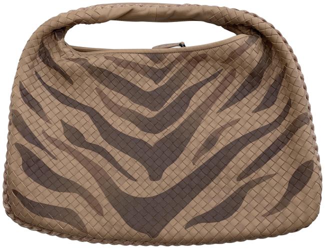 Bottega Veneta Large Taupe and Chocolate Brown Leather Hobo Bag