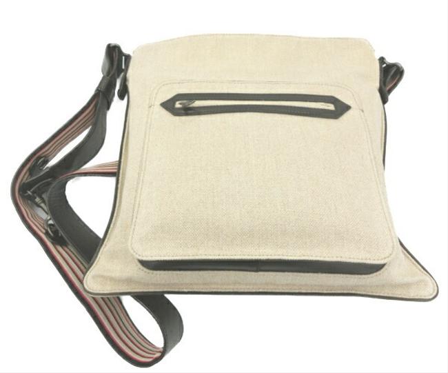 Bottega Veneta Leather Beige Canvas Shoulder Bag
