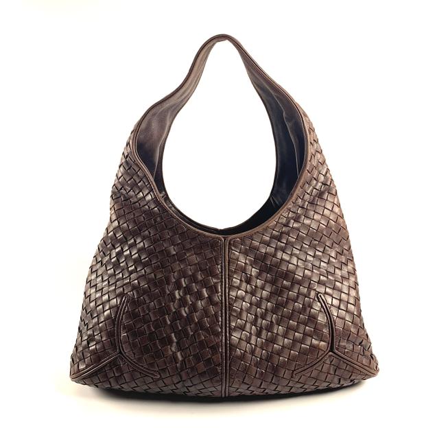 Bottega Veneta Leather Intrecciato Brown Shoulder Bag