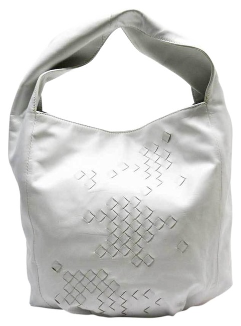 Bottega Veneta Leather Women White Intrecciato Shoulder Bag