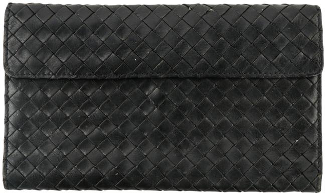 Bottega Veneta Long Wallet Woven Nappa Black Leather Clutch