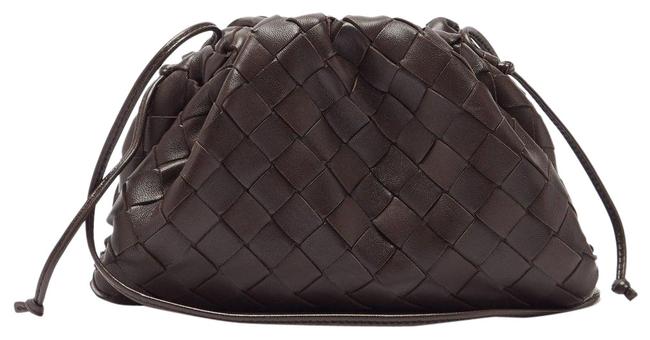 Bottega Veneta Mf Pouch Small Intrecciato Brown Leather Clutch
