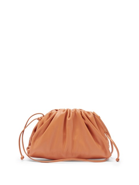 Bottega Veneta Mf The Pouch Small Tan Leather Clutch