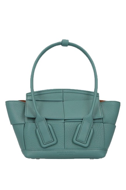 Bottega Veneta Mini Arco Teal Leather Tote