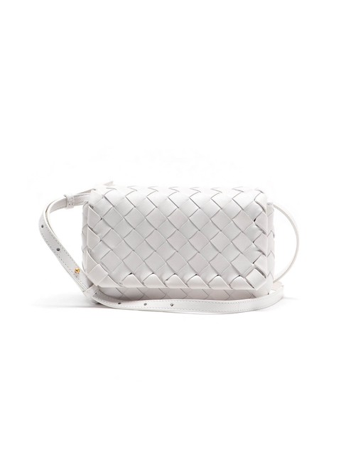 Bottega Veneta Mini Spk New Olimpia White Leather Shoulder Bag
