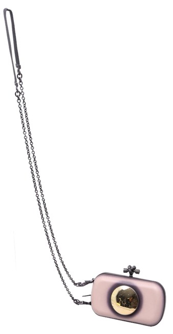 Bottega Veneta Mirror Lens Knot Purple Metal Clutch