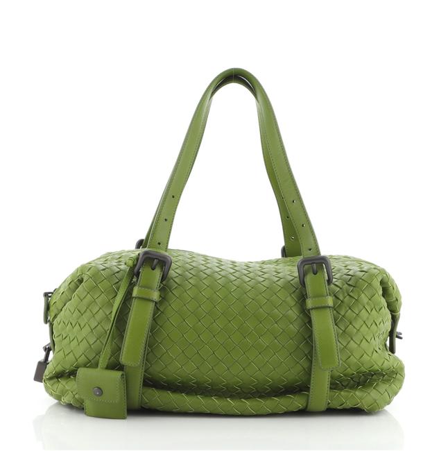 Bottega Veneta Montaigne Intrecciato Nappa Medium Green Leather Shoulder Bag