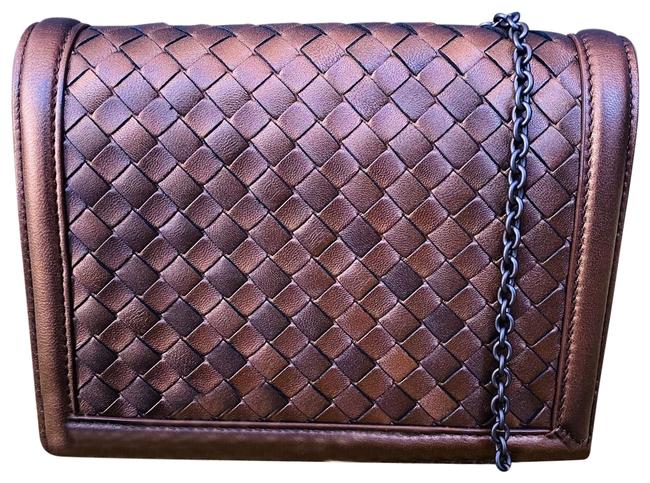Bottega Veneta Montebello Intrecciato Nappa Mini Dark Copper Leather Clutch