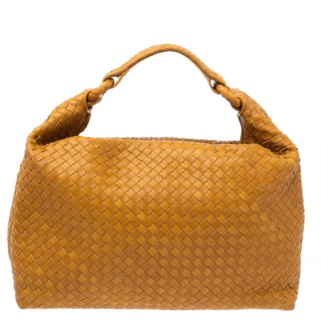 Bottega Veneta Mustard Intrecciato Leather Sloane Hobo Bag