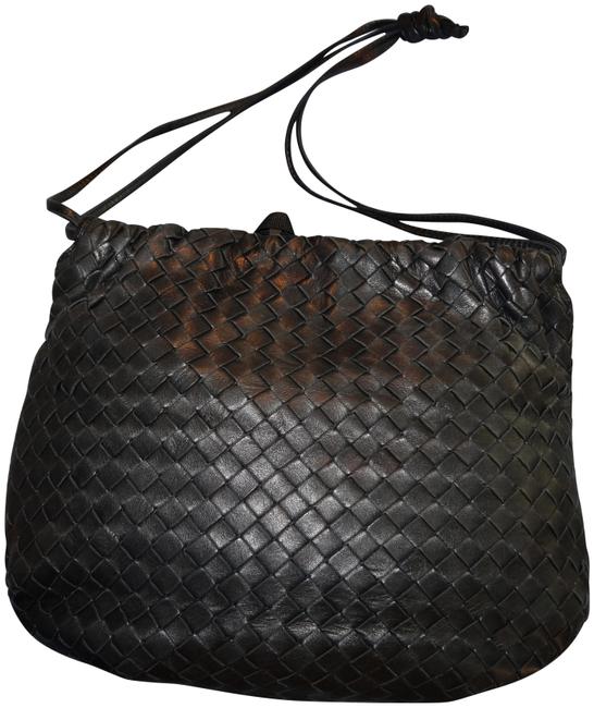 Bottega Veneta Navy Woven Leather Shoulder Bag