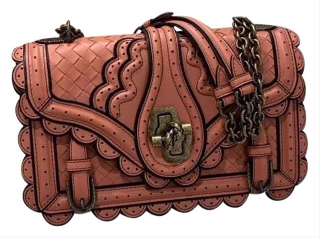 Bottega Veneta New City Knot Pink Peach Leather Shoulder Bag