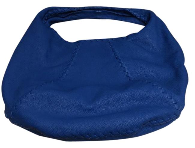 Bottega Veneta New Dark Blue Leather Hobo Bag