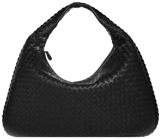 Bottega Veneta New Large Red Intrecciato Nappa Black Leather Hobo Bag