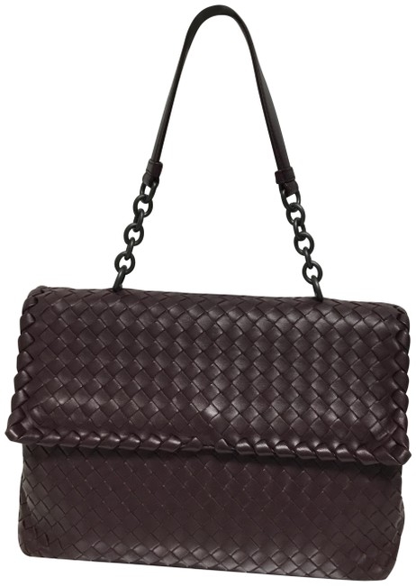 Bottega Veneta Olimpia Eggplant Leather Shoulder Bag
