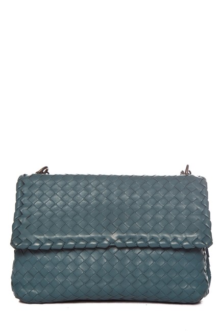 Bottega Veneta Olympia Handle Blue Leather Shoulder Bag