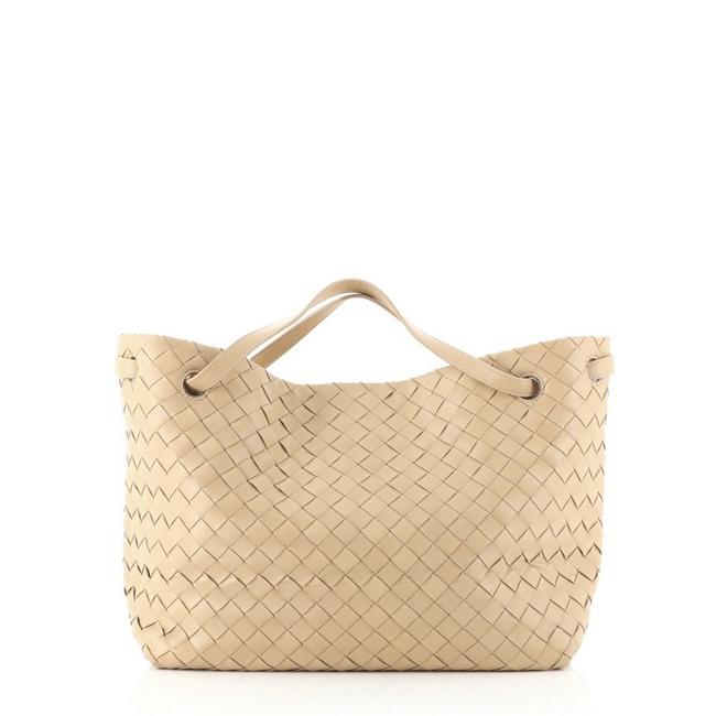 Bottega Veneta Open Intrecciato Nappa Medium Neutral Leather Tote