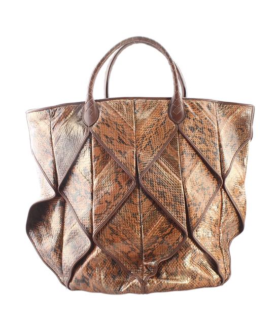 Bottega Veneta Origami 157951 Orange Python Tote