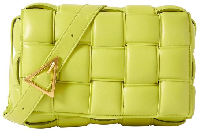 Bottega Veneta Padded Cassette Yellow Green Nappa Leather Shoulder Bag