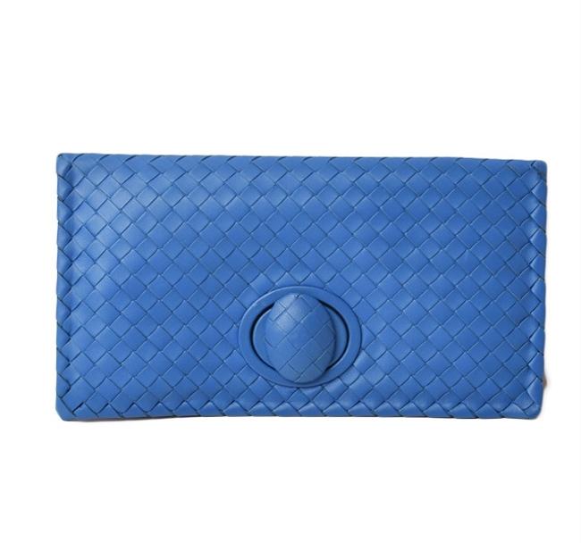 Bottega Veneta Party Intrechart 274473 Outlet Blue Intrecciato Clutch