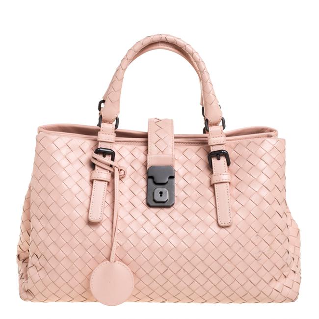 Bottega Veneta Peach Intrecciato Leather Small Roma Tote