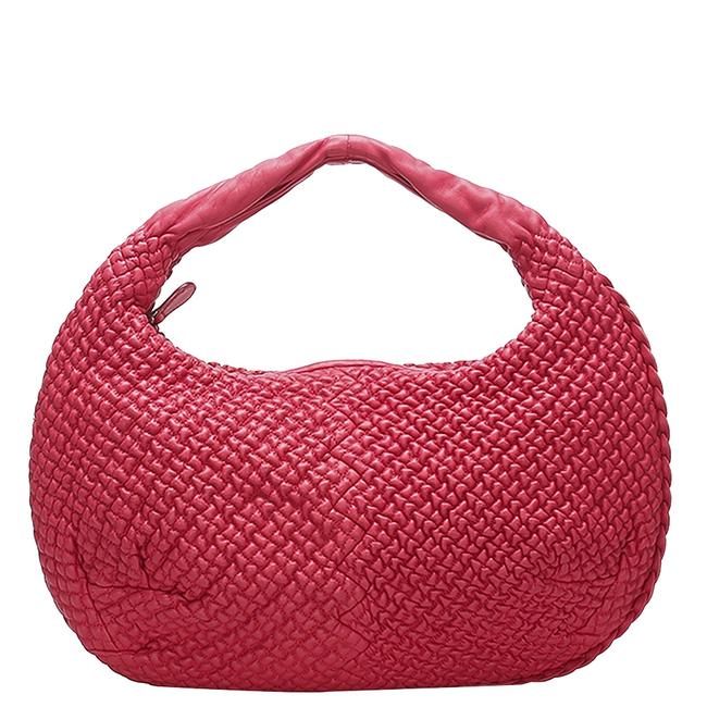 Bottega Veneta Pink Intrecciato Leather Hobo Bag