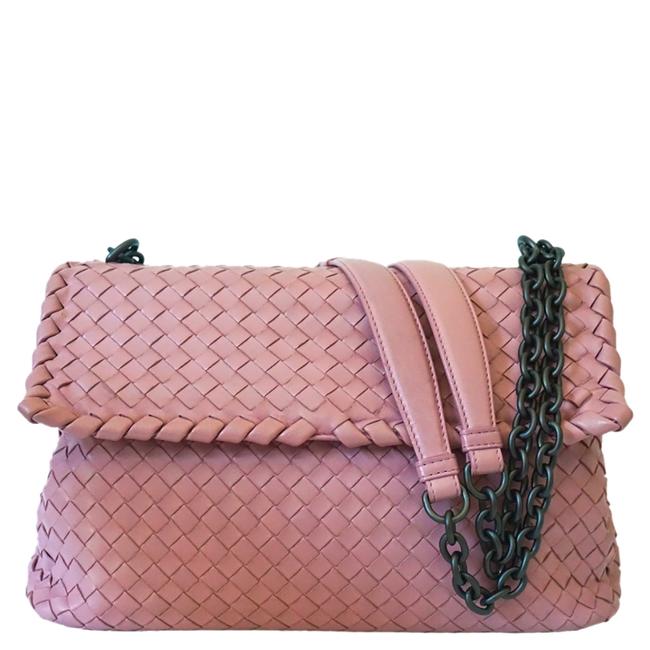 Bottega Veneta Pink Intrecciato Leather Olimpia Shoulder Bag
