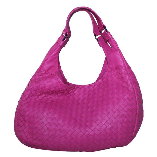 Bottega Veneta Pink Leather Intrecciato Hobo Bag