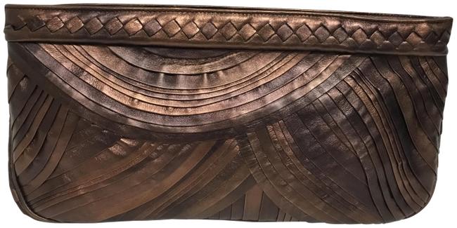 Bottega Veneta Pleated Copper Leather Clutch