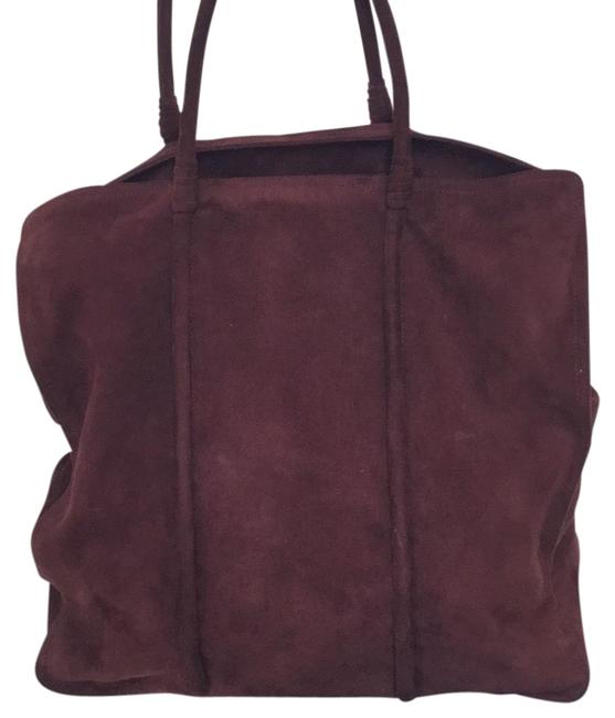 Bottega Veneta Plum Tote Maroon Suede Satchel