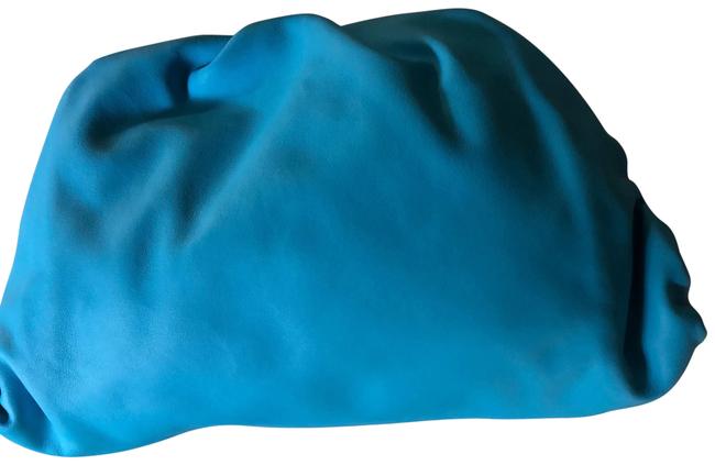 Bottega Veneta Cloud Pouch Blue Mist Leather Clutch