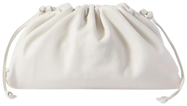 Bottega Veneta Pouch Large Gathered White Leather Clutch