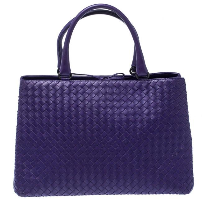 Bottega Veneta Purple Intrecciato Leather Tote