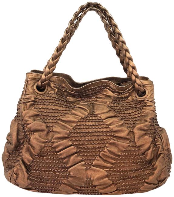 Bottega Veneta Quilted Brown Fabric Shoulder Bag