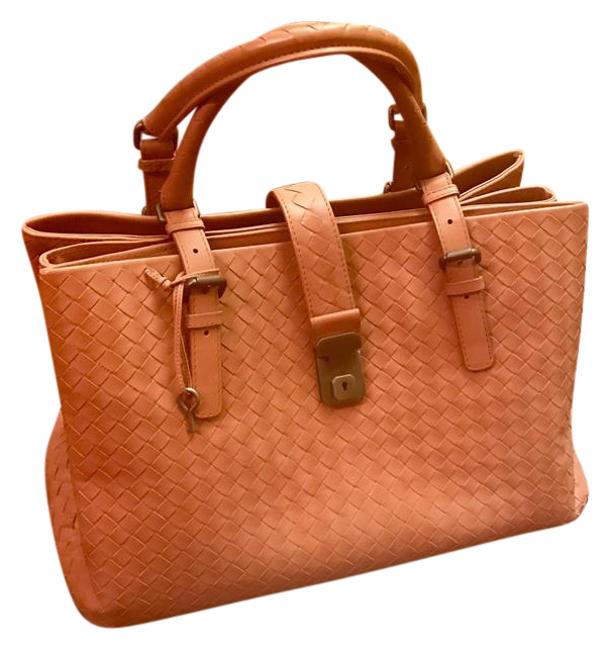Bottega Veneta Roma Dusty Rose Leather Satchel