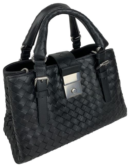 Bottega Veneta Roma Mini Intecciato Black Nappa Leather Tote