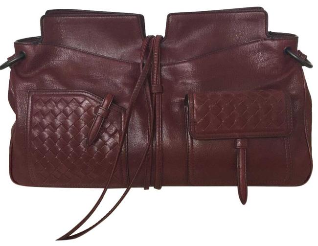 Bottega Veneta Intrecciato Nappa Oxblood Leather Shoulder Bag