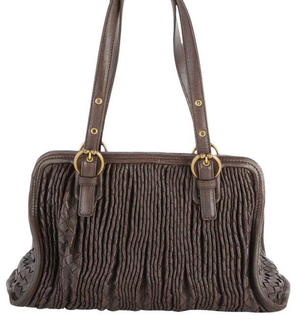 Bottega Veneta Shoulder Bag Woven Brown Leather Tote