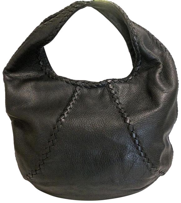 Bottega Veneta Shoulder Pebbled Black Leather Hobo Bag