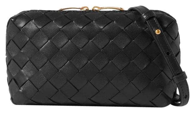 Bottega Veneta Small Intrecciato Black Leather Shoulder Bag