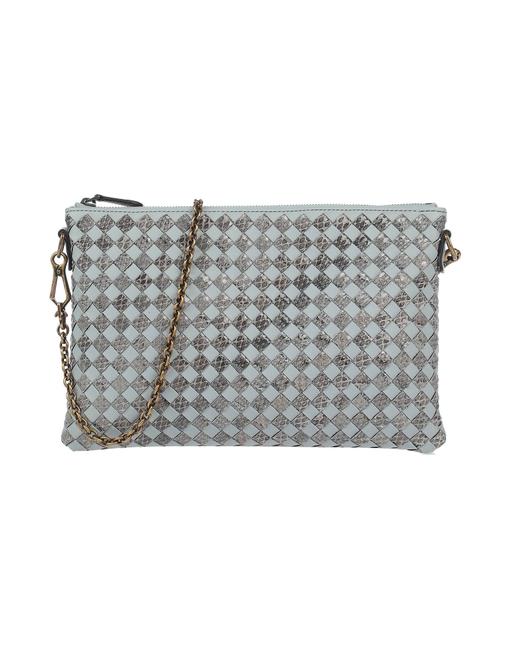 Bottega Veneta Small Intrecciato Snake Print Sky Blue Leather Shoulder Bag