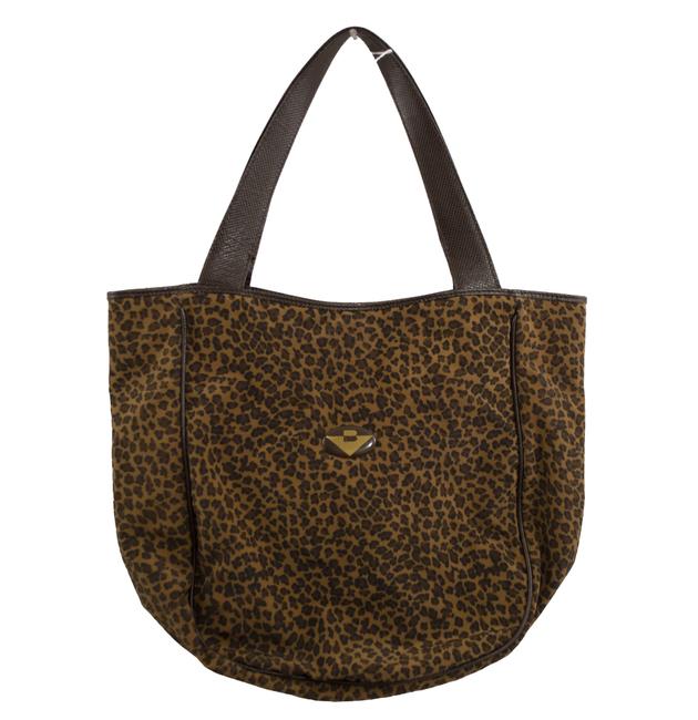 Bottega Veneta Small Leopard Print Brown Polyester Tote
