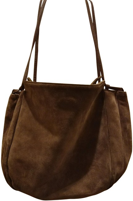 Bottega Veneta Suede Lined with Slim Handles Brown Lizard Texture Leather Tote