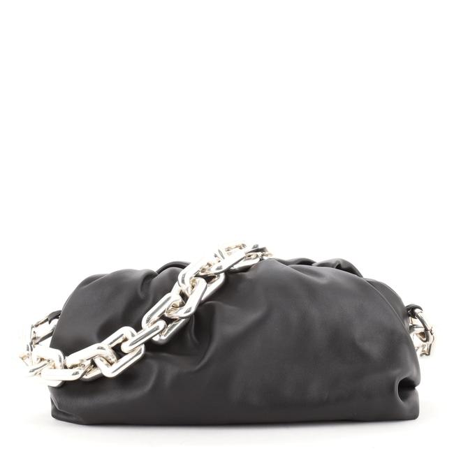 Bottega Veneta The Chain Pouch Black Leather Clutch